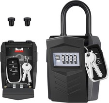 ZHEGE Padlock Key Safe, Large Car Key Lock Box Outdoor for over 10 Home Keys