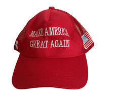 NWOT Trump 45 47 Make America Great Again Red Adjustable Trucker Hat Cap