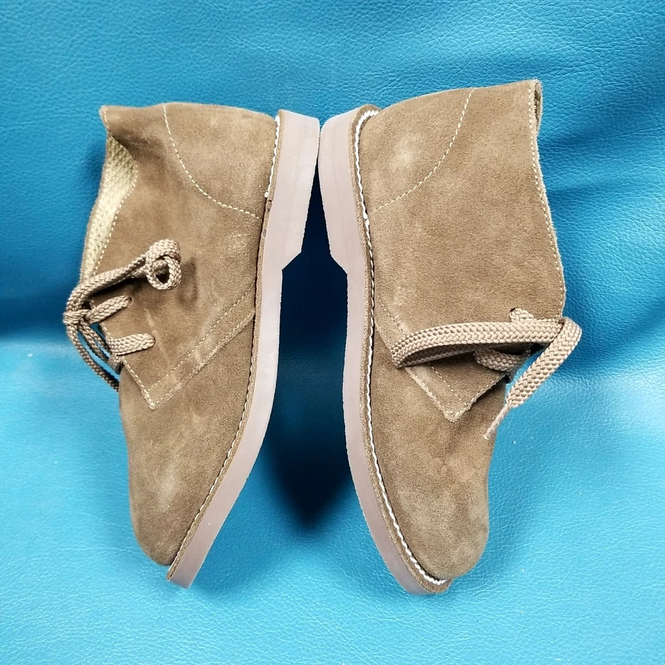 J Crew Crewcuts Niños Gamuza Cuero Cordones Botines Juveniles Talla K1 Foto 3 de 4