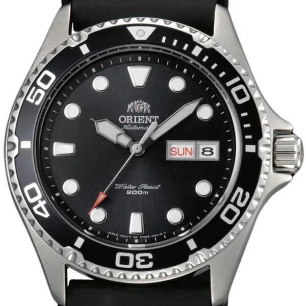 Orient Ray II Automatic Black Dial Rubber Strap Men's Watch
