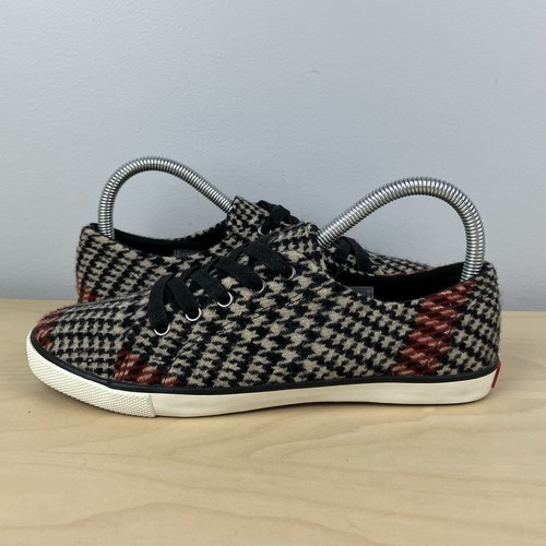 Woolrich Women’s Size 7.0 Strand Wool Plaid Low Top Casual Shoes Gray Red - Picture 3 of 10