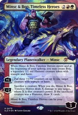 Minsc & Boo Timeless Heroes 0879 Borderless Foil SLD MTG Justin Gerard 2024