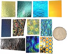 New  Assorted Fusible Dichroic Glass on Black  Clear Backing - COE 90-2 oz.