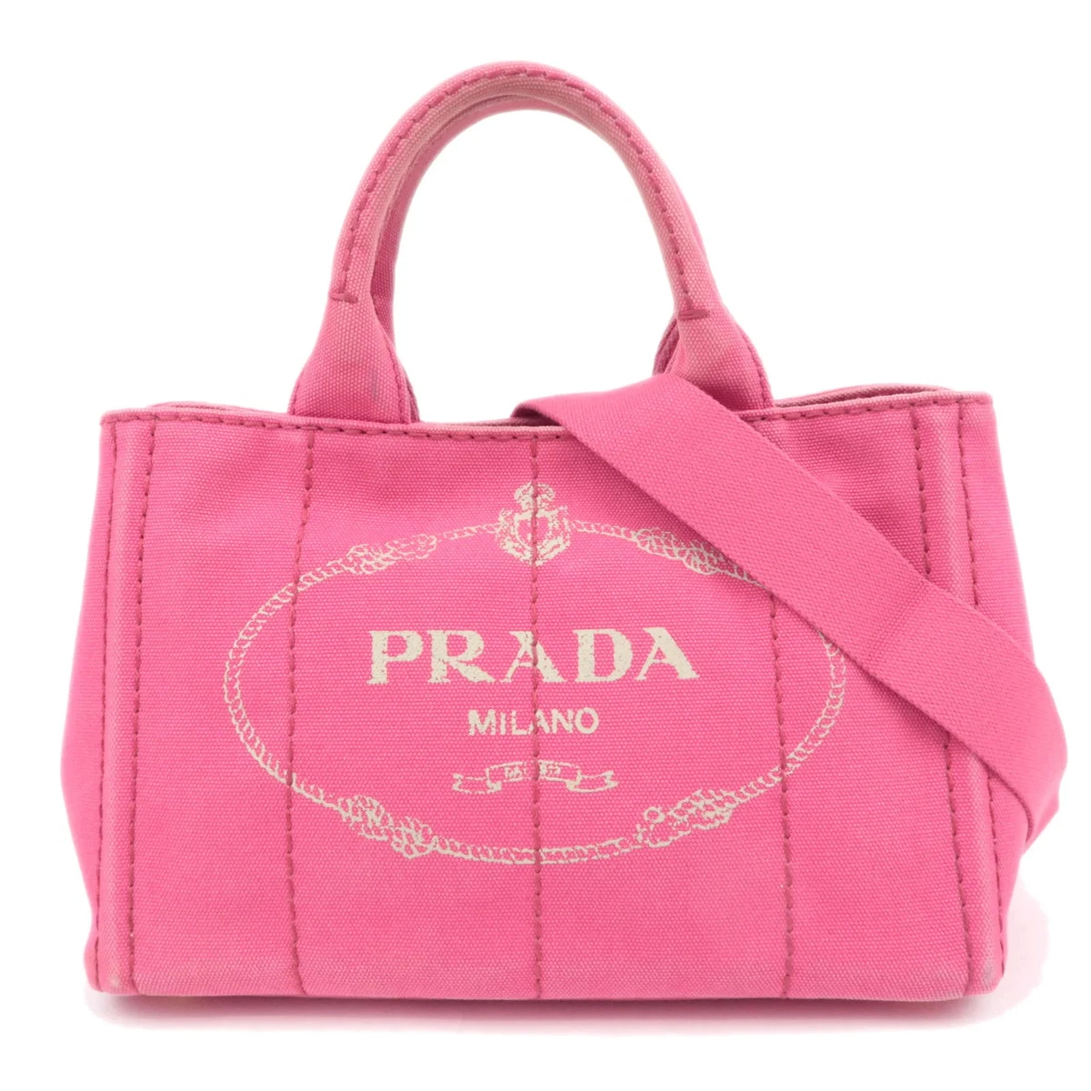 PRADA Canapa Canvas Exterior Tote Bags & Handbags for Women for