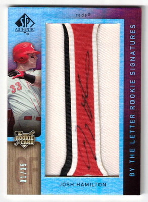 2007 UD SP Authentic By The Letter I RC AUTO Josh Hamilton Rookie Autograph /35