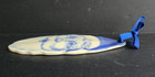 VINTAGE HAND PAINTED BLUE WHITE PORCELAIN SANTA CLAUSE FACE ORNAMENT 5 1/4" — photo 4