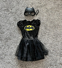 Rubie's DC Comics Batgirl Girls Costume Dress w/ Mask Black Gold Size S