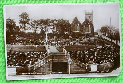 PORTOFREI . DER GARTEN DER ERINNERUNG ILFRACOMBE P/U RPPC POSTKARTE. e100