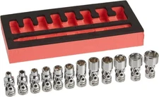 Astro Pneumatic 7412 1/4" Dr. Flex Socket Set Metric - 6 Point, 12pc
