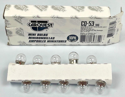# 53 Light Bulb, Mini 12V Halogen for Instrument Panel / more ; Carquest 10 pack