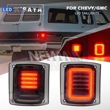 1973-1991 Chevy Gmc Ck Pickup Blazer Suburban Jimmy Smoked Led Tail Lights Kit