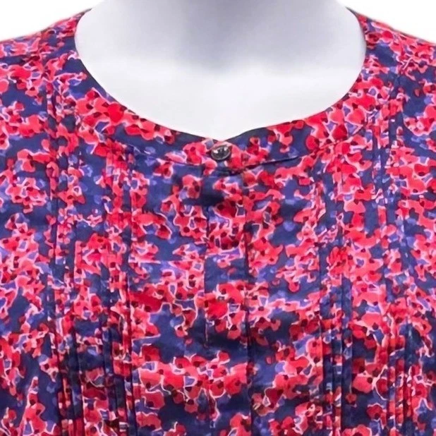 Top túnica Talbots para mujer talla 1X floral pintuck maximalista relajado cottagecore Foto 3 de 4