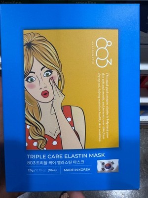 803 Triple Care Elastin Sheet Mask 10 Sheets Face Mask Made in Korea