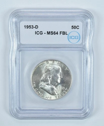 1953-D Franklin Half Dollar MS64 FBL ICG *0964