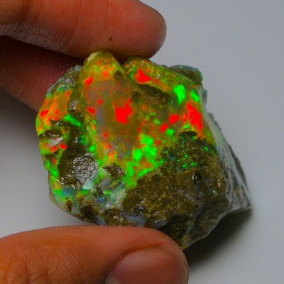 Ethiopian Oil Opal Specimen  75.45  cts Natural Rough Gemstone - Fire Opal Roug