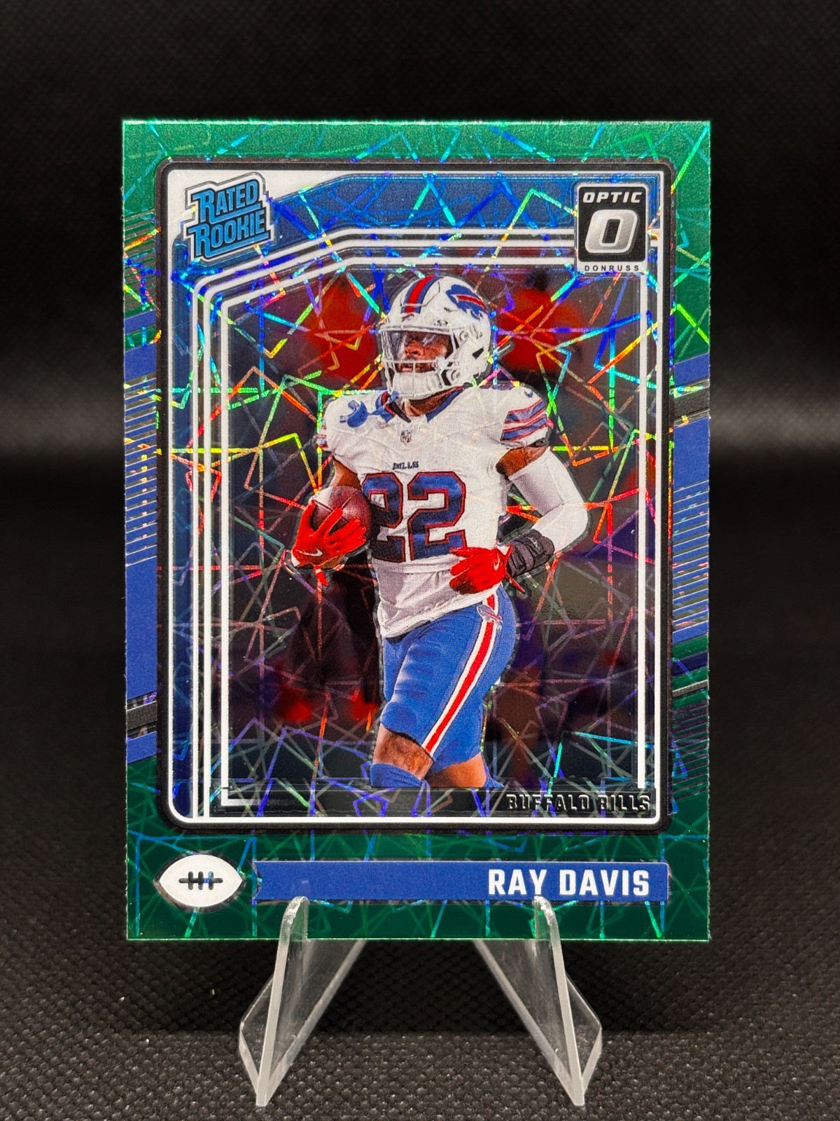 2024 Panini Donruss Optic - Rated Rookie Ray Davis #283 Green Velocity (RC)