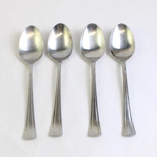 Lot of 4 Cuisinart Geo 7 7/8" Place Oval Soup Spoons, 18/10 Stainless