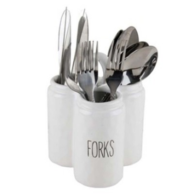 Weiß Keramik Besteck Halter Gabel Löffel Messer Aufbewahrung Regal Küche Organizer