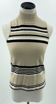 Rena Rowan Sleeveless Top Shirt Workwear Career Mock Neck Size Petite P/P