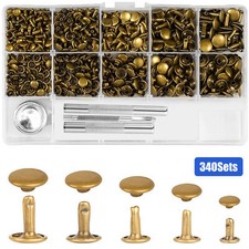 5 Sizes Leather Rivets Kit 340 Set Metal Craft Rivet Double Caps