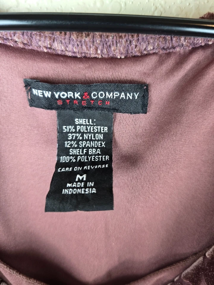 Y2K New York & Co Púrpura Rosa Terciopelo Estampado Animal Capucha Cami Hada Grunge Foto 4 de 4