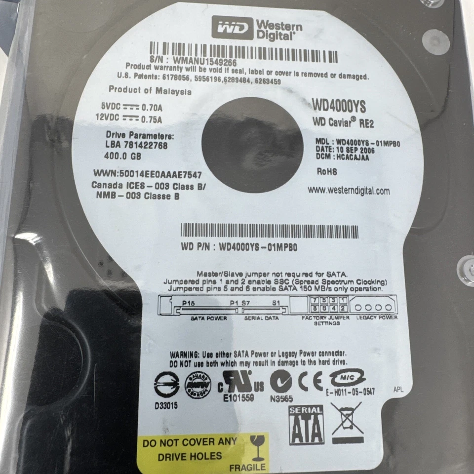 Western Digital WD4000YS - 400GB 7200 RPM SATA 3.5" HDD - Image 2 of 4