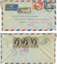 1954 Labadi Gold Coast Registered cover with 2sh to Ontario Canada