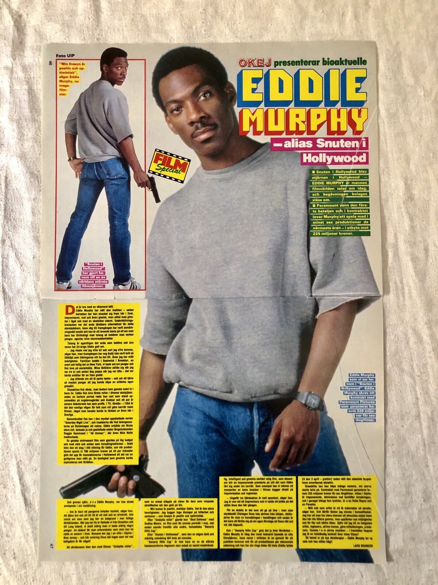 EDDIE MURPHY 1980s BEVERLY HILLS COP Clipping Poster Swedish