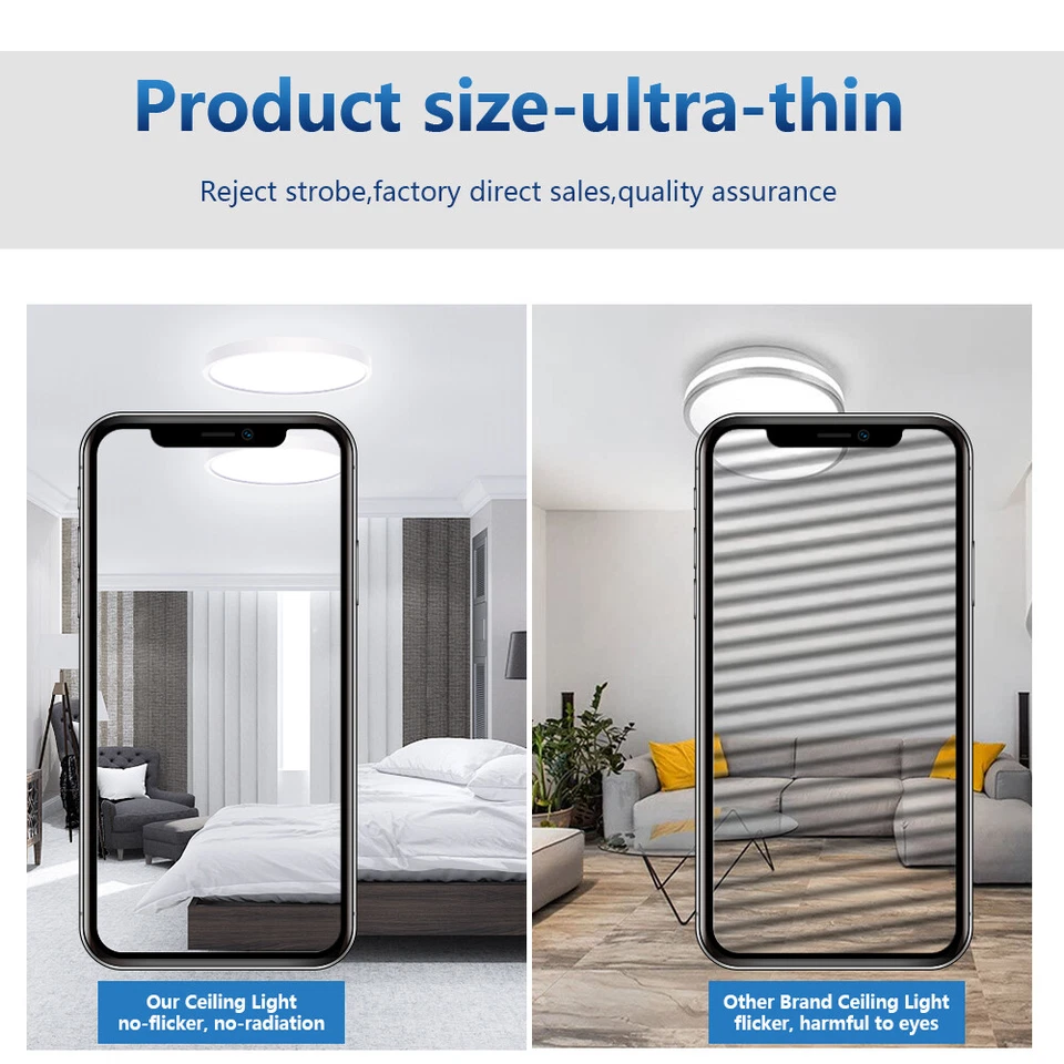 LED Deckenlampe Panel Deckenleuchte Schlafzimmer Bad Wohnzimmer Flurlampe IP44 - Bild 4 von 4