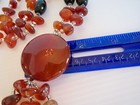 Beautiful! Long Natural Stone CARNELIAN & BLACK ONYX Statement NECKLACE 24" Long — photo 4
