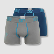  34 CR7 Cristiano Ronaldo Men's Blue Gray Underwear 2-Pack Modern Trunk Size XXL