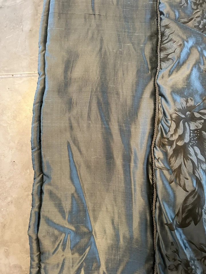 Edredón Chris Madden 2 fundas azul floral mezcla seda 100 % algodón REINA Foto 3 de 4