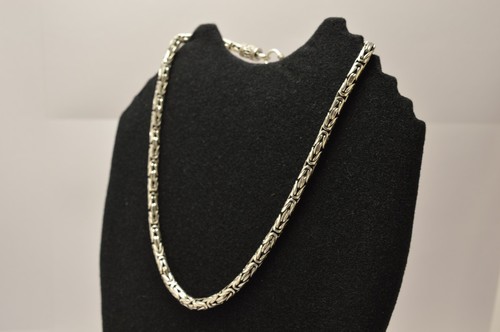 925 Sterlingsilber 5 mm Bali Kette / Byzantinische Halskette. 63 Gramm, 45 cm, 18" - Bild 4 von 12