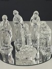 Vtg Crystal Glass Nativity Scene Set OF 7 Pieces 6 FIGURINES Baby Jesus & Mirror — photo 4