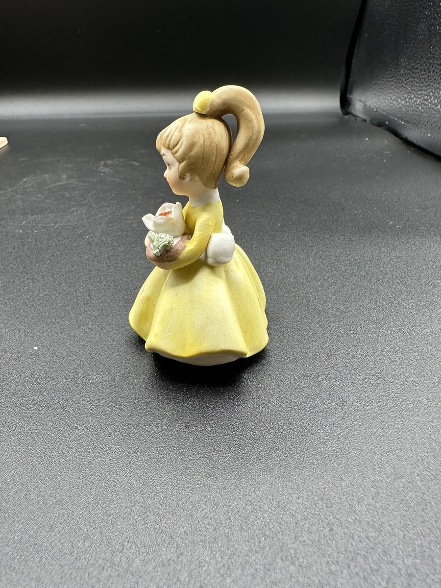 Vintage Porcelain Napco C-8614 Flower Girl in Yellow Dress | eBay