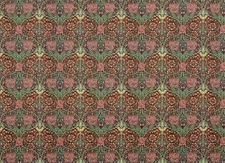 Dollhouse Wallpaper William Morris Art Nouveau Plum Burgundy Floral 1:12 Scale