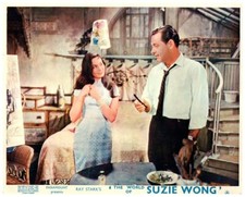 World of Suzie Wong Original Lobby Card Nancy Kwan flirting wth William Holden