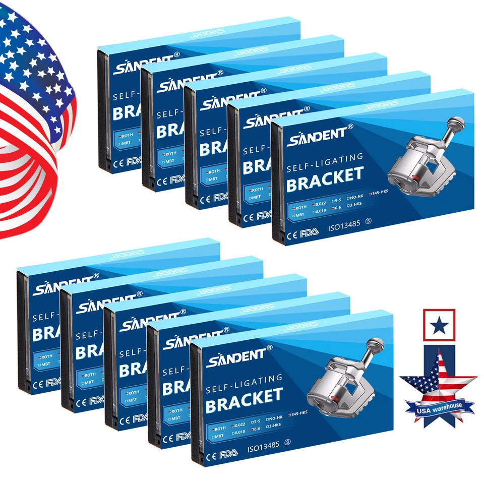 Dental Orthodontic Self-Ligating Brackets Braces Roth 022 Hooks 345 D - Image 2 of 4