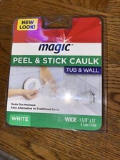 Magic Peel  Stick Caulk Tub  Wall WHITE 1-5/8" x 11' Bathtub Shower Water Seal