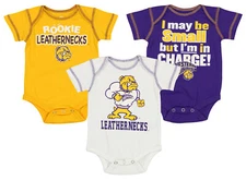 Outerstuff NCAA Infant Western Illinois Leathernecks 3 Pack Creeper Bodysuit Set