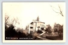 Postcard RPPC California Auburn CA Residence House Street 1920s Unposted