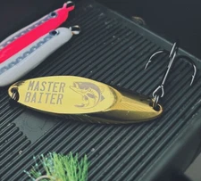 'Master Baiter' Funny Fishing Lure Custom Engraved Design Spoon Gift