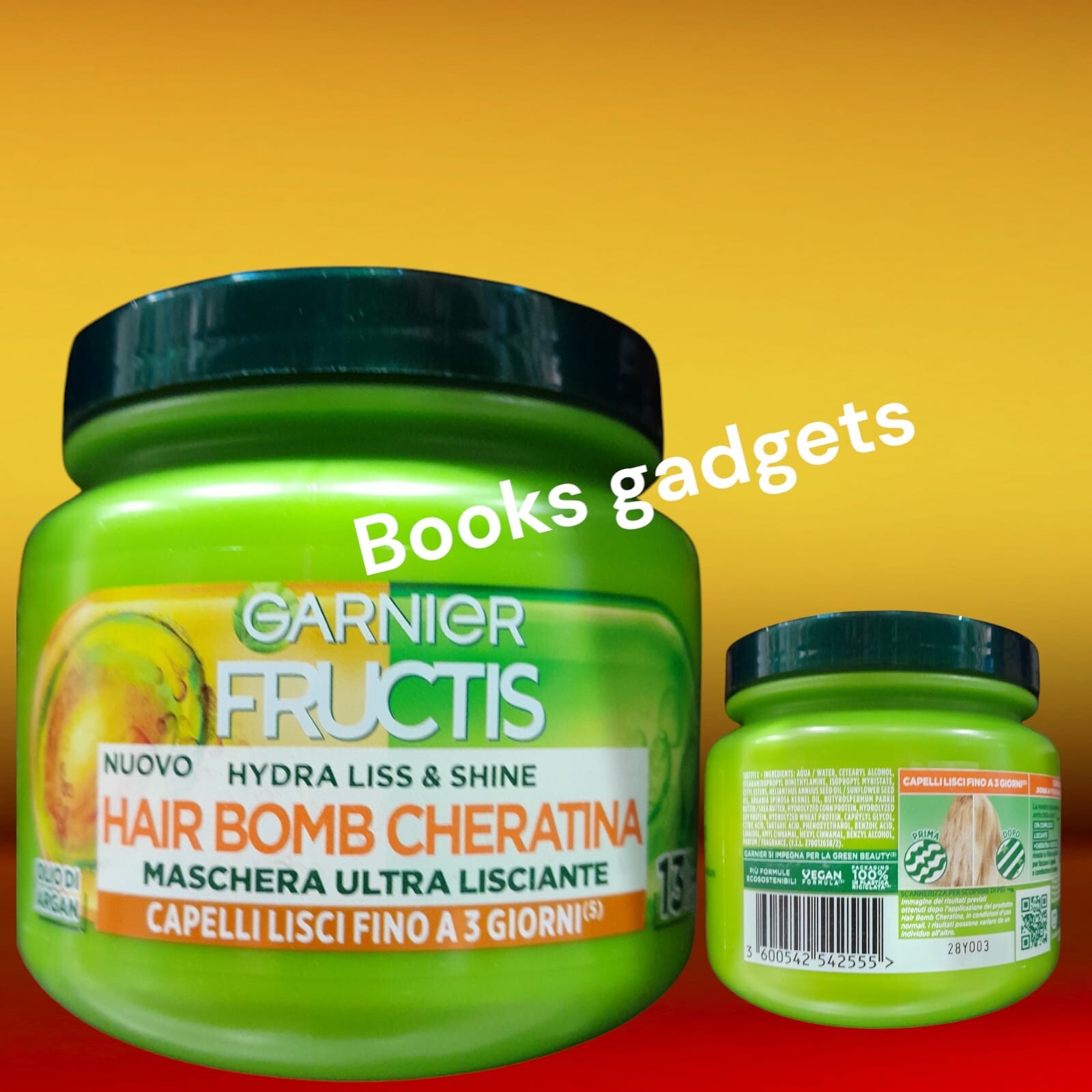 1 Barattolo Garnier Fructis Hydra Liss Argan Hair bomb Cheratina Lisciante