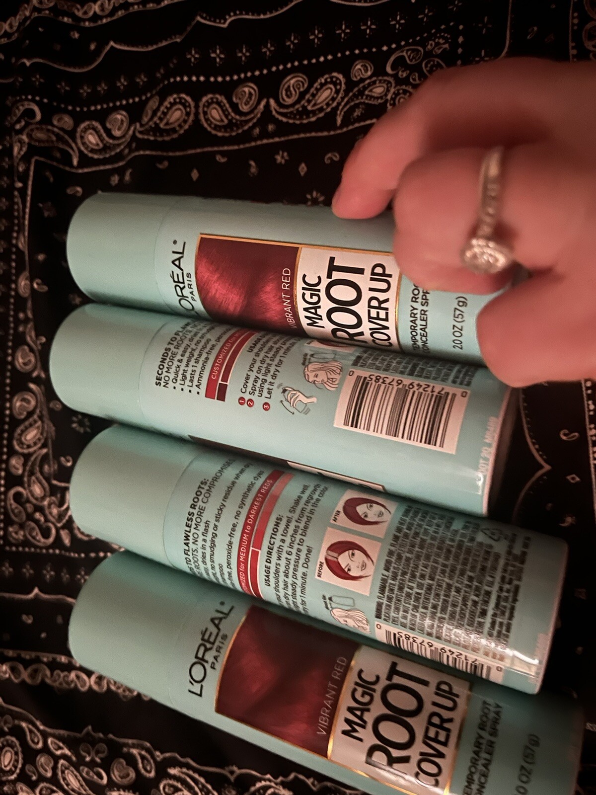 4 Loreal Magic Root Cover Up Hair Color Sprays Vibrant Red 2.0 OZ