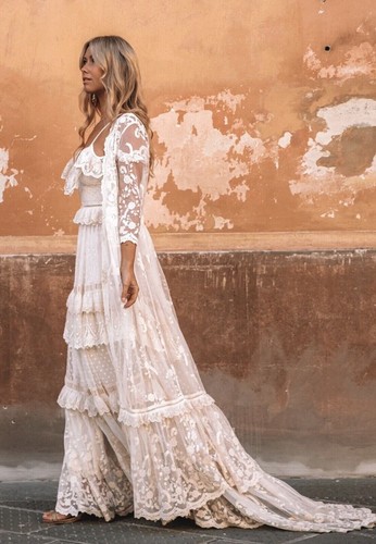 Spell & The Gypsy Chloe Duster Size XS AU 6/US 2 Off White Boho BRIDAL