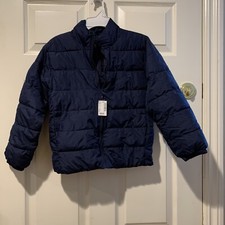 New Boys The Childrens Place Navy Blue Puffer Coat: Size M 7/8