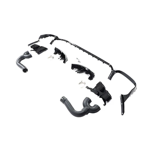 Fit For Audi Q8 SQ8 2019UP BLACK Rear Bumper Diffuser Lip W/Exhaust Trim Tips - Picture 7 of 8