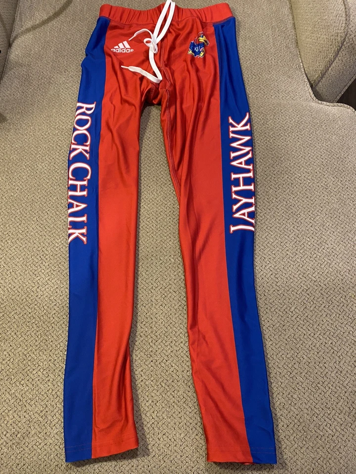 Men's Adidas Kansas Jayhawks Spandex Compression Pants Spandex Tights Small - Image 3 of 3