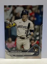 2025 Topps Now #224SP Christian Yelich Milwaukee Brewers Photo Variation