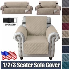 1/2/3 Seater Quilted Sofa Cover Throw Pet Sofa Protector Non Slip  Waterproof